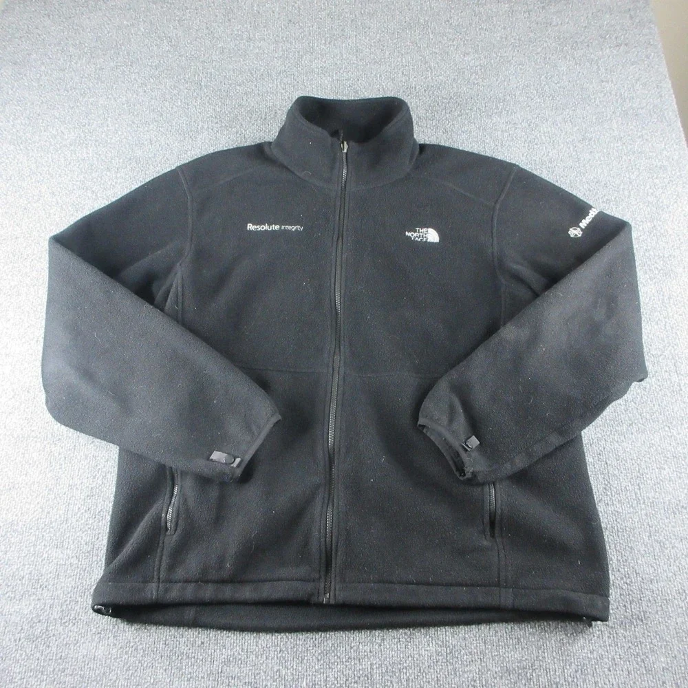 The North Face Jacket Mens 2XL Black Fleece Full Zip Resolute Medtronic Outdoor